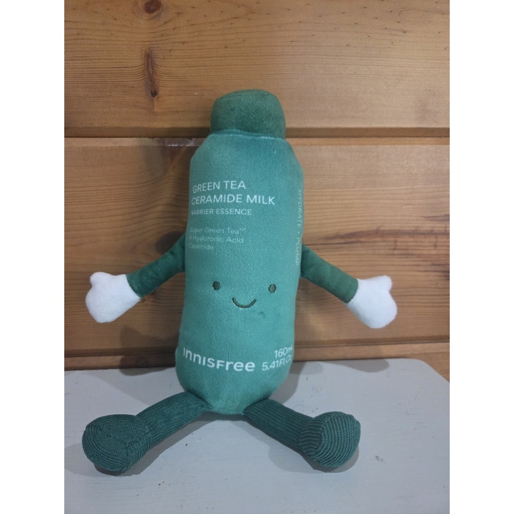 Innisfree Green Tea Ceramide Milk Plush Figure Green White Brand New D41